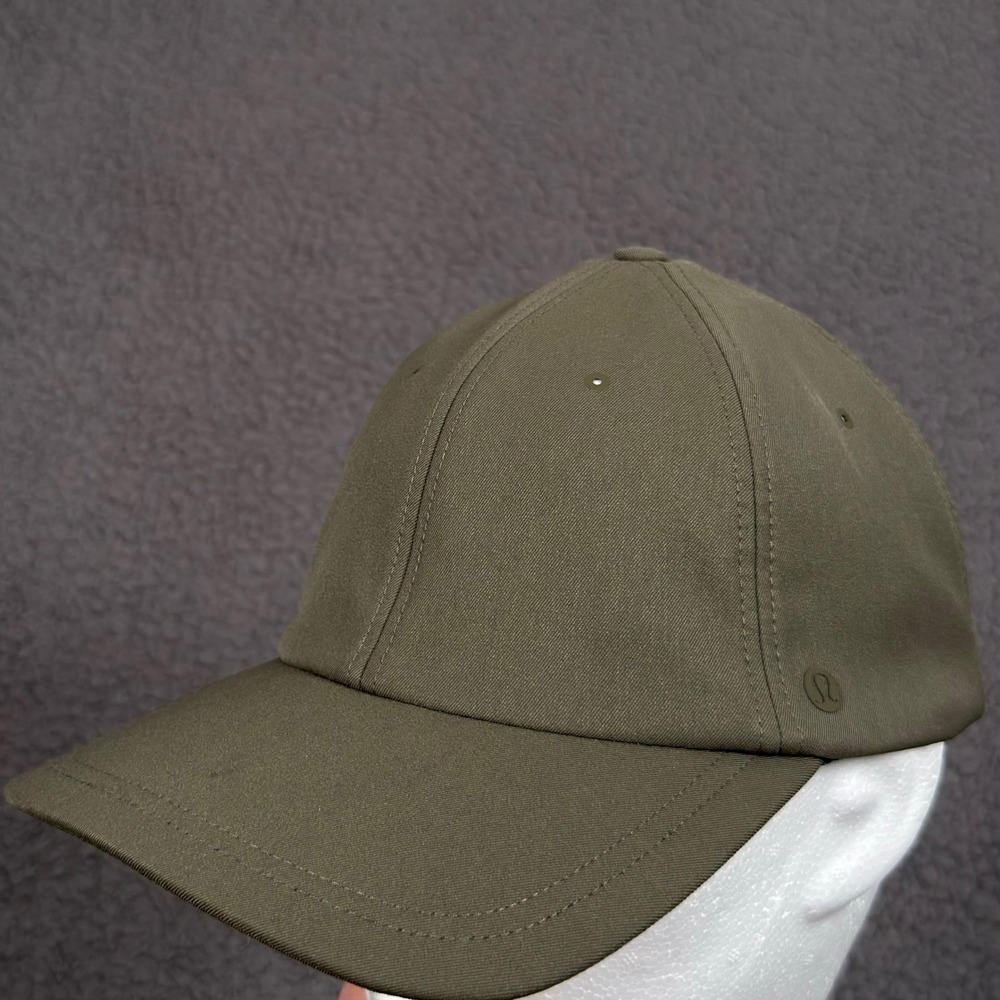 Lululemon Athletica Ball Cap Olive Green Adjustable Strap Hat Logo Gym Gorpcore
